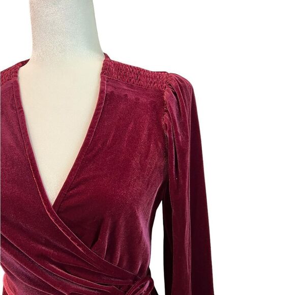 GIANNI BINI Leighton Wrap Dress in Merlot - Picture 5 of 9